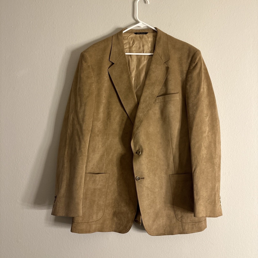 Vintage The Academy Award Clothes Halston Suede Sports Coat Blazer Jacket Sz Xl